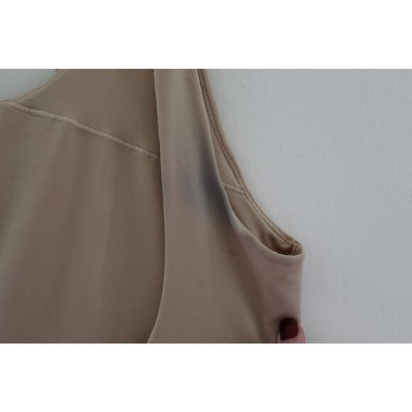Spanx by Sara Blakely Mid-Thigh Beige Size Large Bodysuit Open Bust - Picture 5 of 9